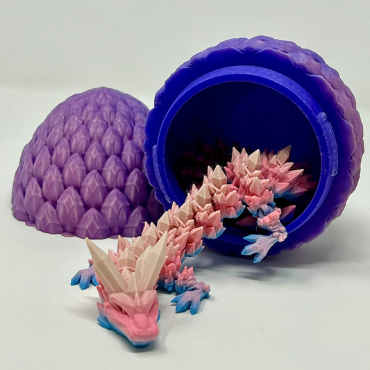 3D Printed Crystal Dragon with Egg