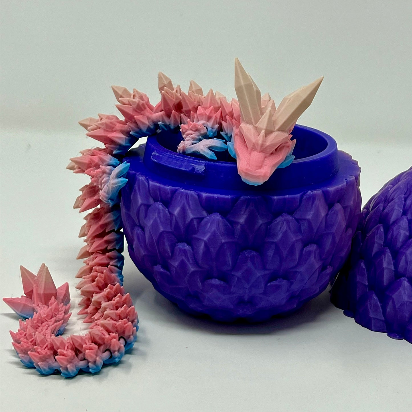 3D Printed Crystal Dragon with Egg